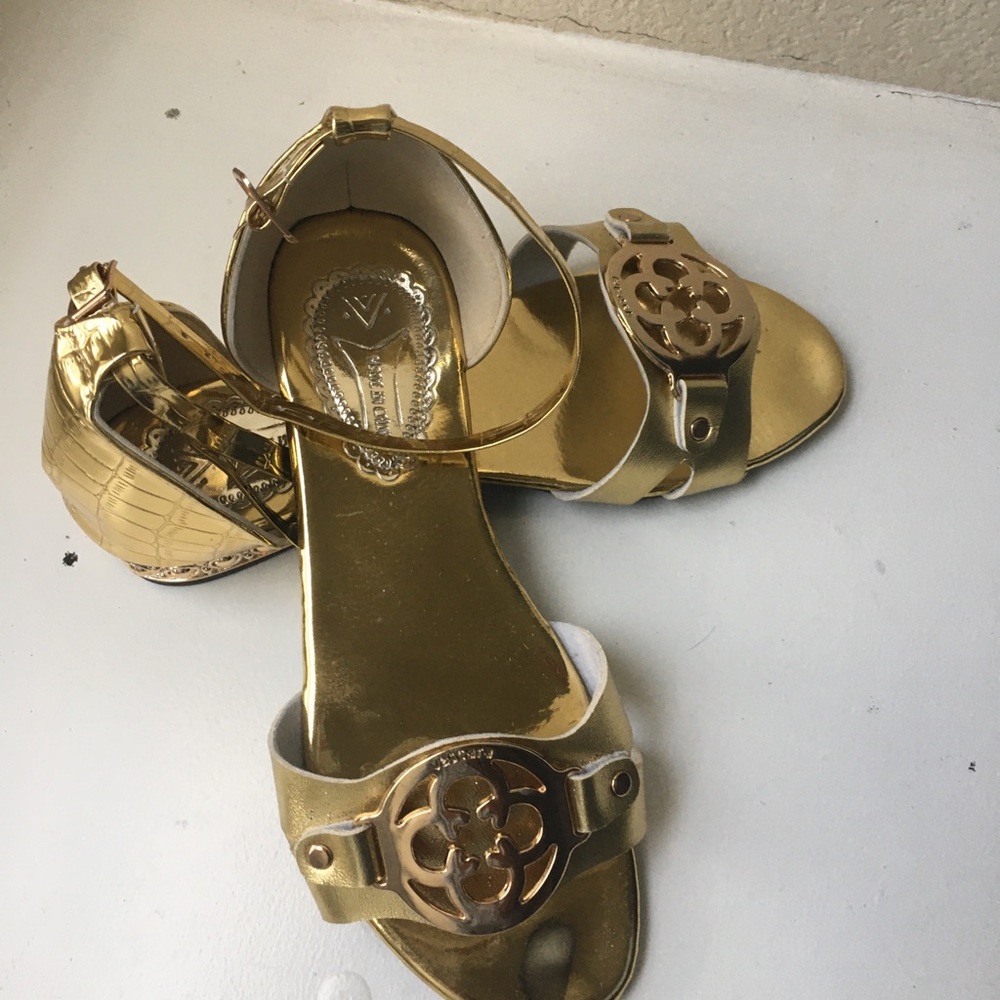 Gold Women's Ankle-Strap Sandals
